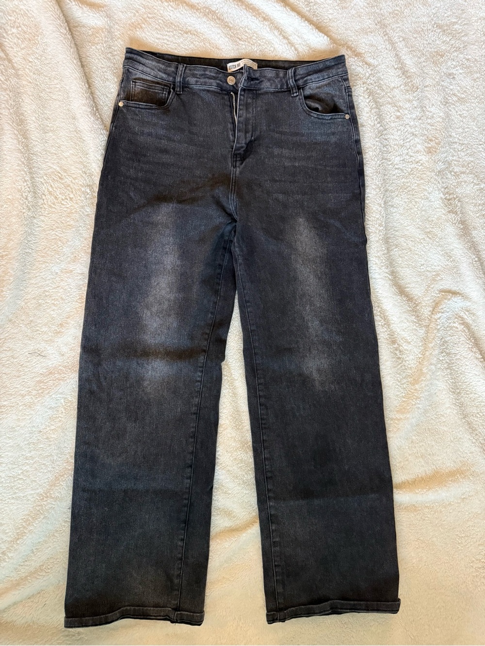 KatchMe Women's High Waisted Wide Leg Jeans charcoal size 2XL US 14